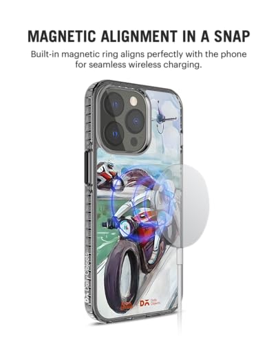 Image of DailyObjects Timeless Touch Stride 2.0 Magnetic Case Cover Compatible with iPhone 14 Pro Max | Wireless Charging Slim Back Cover | 2 Layer Edge Protection & Shockproof