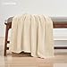 CozeCube Beige Throw Blanket for Couch, Soft Cozy Cable Knit Throw for Bed Sofa Living Room, Lightweight Warm Decorative Farmhouse Christmas Blanket, 50