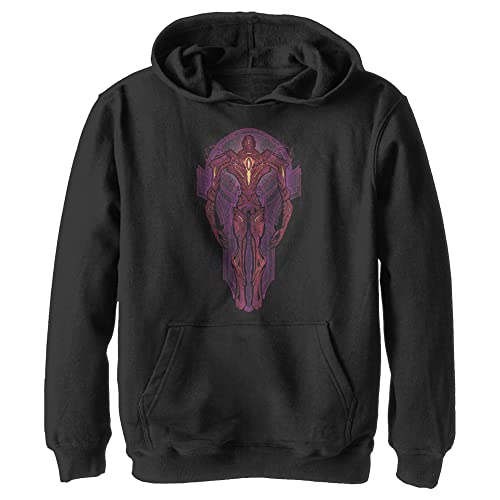 Sweat à capuche garçon Marvel Vitrail pull noir imprimé geek