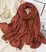 silk seduction Pure cotton scarf, high-end solid color wrapped scarf, sunscreen shawl, artistic and fashionable versatile (16)