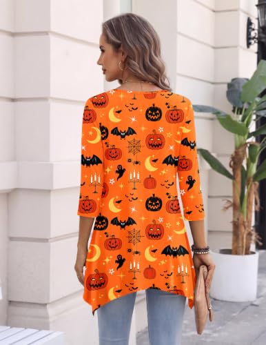 Image of Zeagoo Womens Tops 3 /4 Sleeve Loose Fit Dressy Tunics Plus Size Boho Shirts