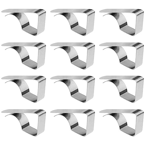 Luxshiny 12 Pièces Pince à Nappe Mini-Table De Pique- Pinces à Nappe Mini-Support Pinces à Linge De Table Clips De Nappe Dextérieur Acier Inoxydable Intérieur Table De Camping