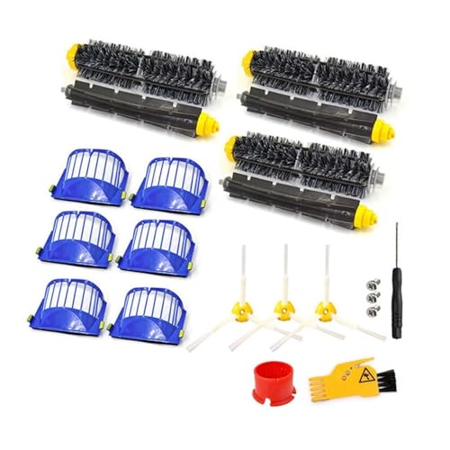 CFBKPUGN Compatible con Roomba, Serie 600, 605, 615, 616, 620, 621, 631, 651, 650, 690, Filtro HEPA, Cepillo Lateral Principal, Pieza De Aspiradora Robótica.