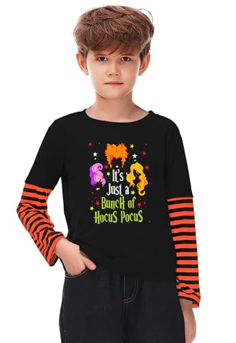 Image of Remimi Unisex Kids Christmas Long Sleeve Shirt Xmas Print Stripe Shirts 2-12 Years