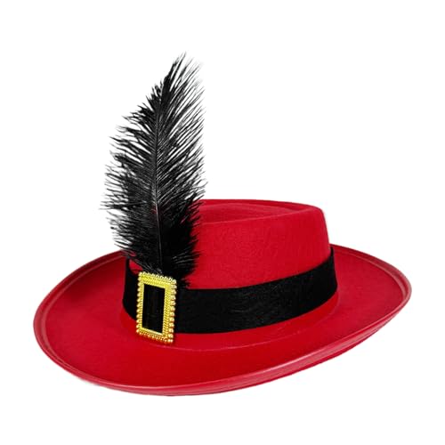 Sombrero de disfraz de mosquetero, sombrero de cosplay para niños con banda y tocado novedoso, transpirable, ligero para actuaciones en escenario