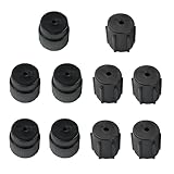 Shakas 10 PCS Air Conditioner Valve Cover with Sign on Top, ABS High Pressure Cap Low Pressure Cap, Replacement Non-destructive Installation Tuning Accessory, for Most Cars (Black)