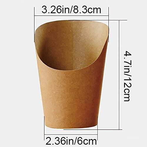 Kingzhuo 50 Pcs French Fries Holder 14Oz Charcuterie Cups Disposable Take-Out Party Baking Waffle Paper Popcorn Boxes Kraft Paper Cups Holder French Fry Cups Holder Wedding Food Trays Paper Cones #TOP5