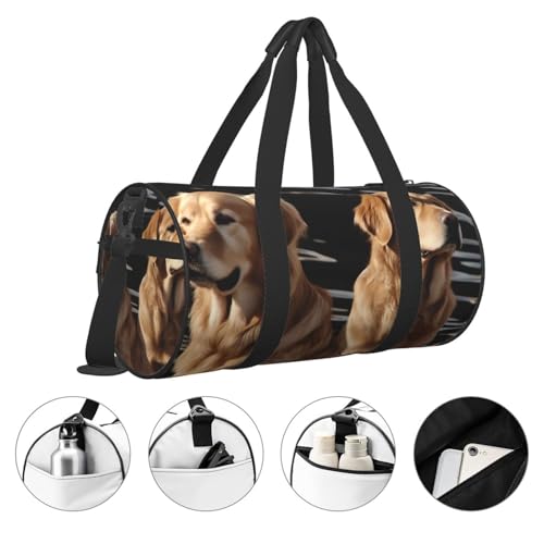 Travel Duffle Bag Weekender Bags For Men Women With Shoe Compartment Large Capacity Weekender Overnight Bag Golden Retrievers Carry On Tote Bags Sport Gym Bag For Travel Yoga3