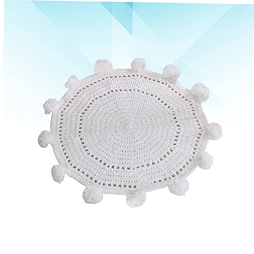 GLSTOY Boho Kinderkamer Decor Boho Decor Circulaire Tapijten Niet-Vloer Tapijten Gebreid Vloerkleed Ronde Niet-Tapijt Badmat Versier Deurmat Indoor Erker Kussen Baby Wit Bohemian - Afbeelding 5