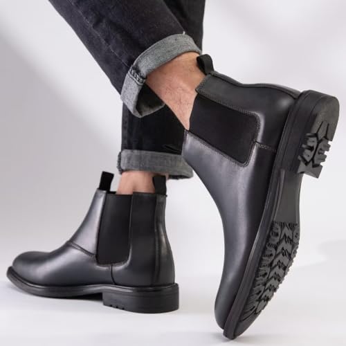 Image of Arkbird Chelsea Ankle Boots for Men Genuine Leather Oxford Casual and Formal Dress Boot