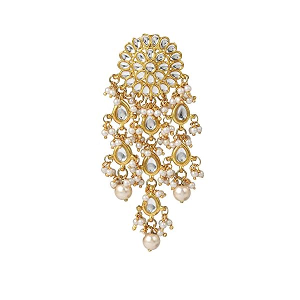 Karatcart Womens Gold Plated Kundan Tassel Earrings - Image 6