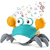 Juguete de cangrejo gateante, juguete de cangrejo con música interactiva y luz LED, juguete de desarrollo de aprendizaje...