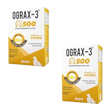 Combo 2Un Ograx 500mg 30comp Suplemento para Cães E Gatos Omega 3