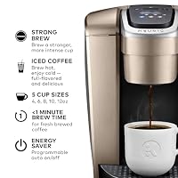 Keurig K-Elite Single Serve K-Cup Pod Coffee Maker, with Strength and Temperature Control, Iced Coffee Capability, 8 to 12oz Brew Size, Programmable, Brushed Gold — image 2