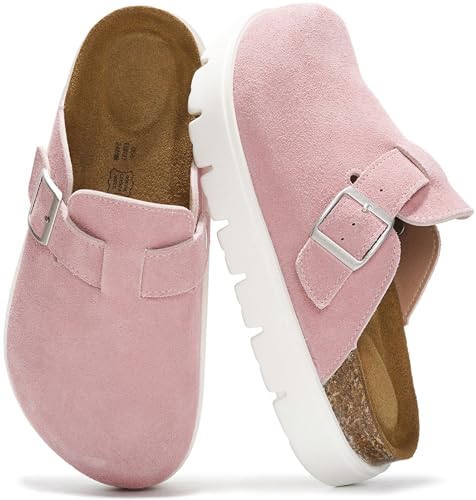 Image of Project Cloud 100% Genuine Leather Platform Clogs for Women Footwear - Memory Foam Arch Support Cork Footbed Casual Shoes & Mules for Women 2026 (Benton Chunky)