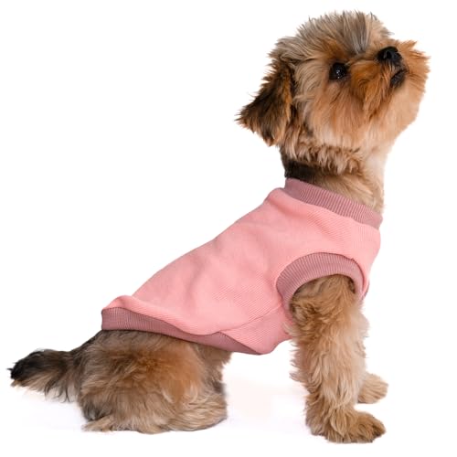 Soft Cotton Shirt for Small Dogs,XXS Dog Shirt,Extra Small Dog Shirt Teacup Dog Chihuahua Yorkie Boy or Girl-Pink S