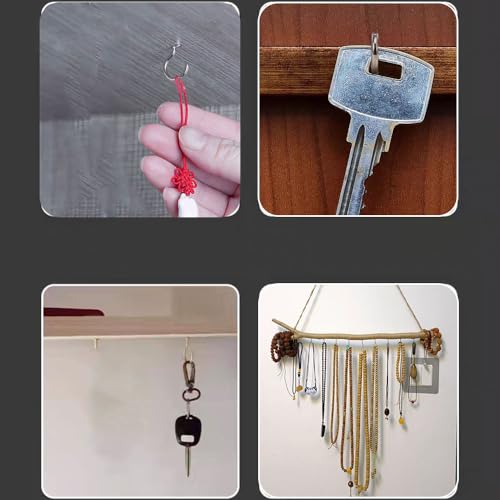 50 Stück Schraubhaken Kleine, Schraub-Deckenhaken Mini-Schraube für Schrauben für Holz Schraubhaken für Innen- und Außenbereich Wandbehang Pflanze Weihnachtslicht Weihnachtsdekoration (2cm, Silber)