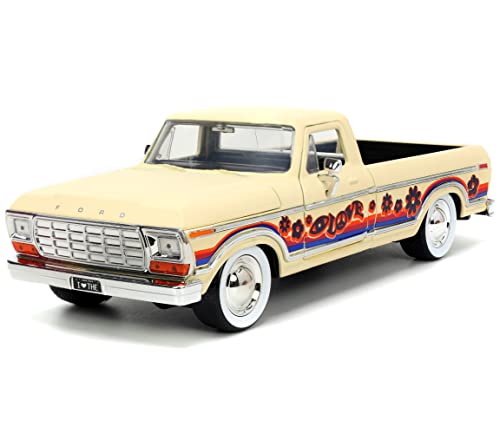 Modelo a escala 1:24 Ford F-150 Pickup 1979 crema