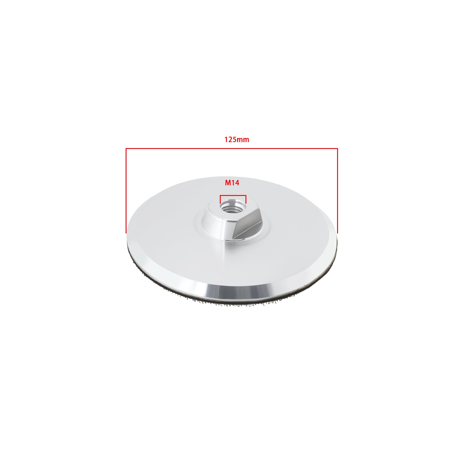 YINETTECH 1Pc 5 Inch Aluminum Backer Pad M14 Hook and Loop Back Pad Polishing Wheel Support Pad for Angle Grinder Stone Polishing 125mm Silver - Image 4