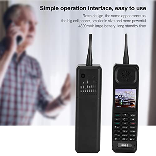 Re Ro Brick Mobiltelefon 2G med 1,54" Skärm och Power Bank (Svart)