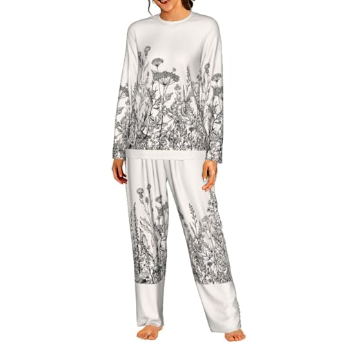 Pyjama long femme imprimé floral élastique pour en finir avec les nuits inconfortables