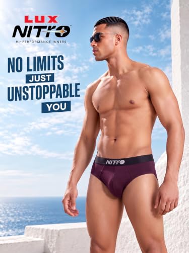 Image of Lux Nitro Men's Modal Brief | AeroComfi Ultra-Soft Stretch Brief | No-Marks Waistband, Four-Way Stretch, Premium Modal Micro Fabric (Pack of 1)