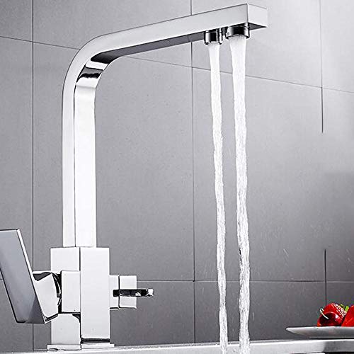 Grifo purificador de agua para fregadero de cocina de latón giratorio que elimina grifos secundarios 7