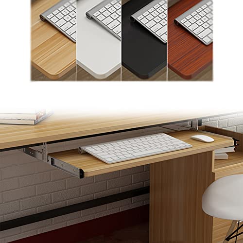 Regulowana podkładka pod klawiaturę i myszkę, ergonomiczna drewniana półka, łatwa instalacja, oszczędność miejsca, wysuwana konstrukcja do domowego biura, konfiguracji stacji roboczej