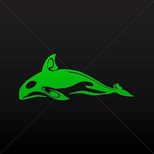 Fishes Various sizes Sticker Killer Whale Orca Motorbike Vehicle Weatherproof Gar Green (5 X 2.01 Inches)