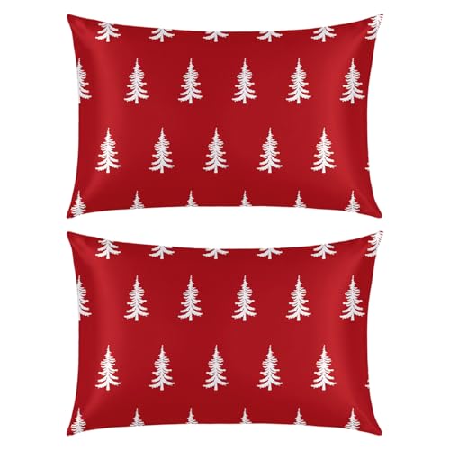 Horaldaily Christmas Standard Size Set of 2 Satin Pillowcases for