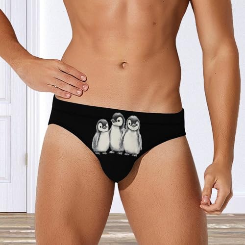 Watercolor Penguins Men's Swim Brief Sexy Bikini Swimwear Swimsuit Trunks Bathing Suits4