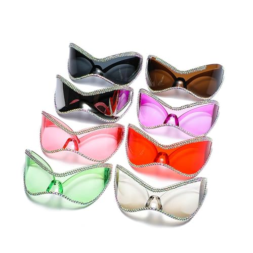 laureles Sparkling Oversized Rhinestone Diamonds Sunglasses Women One-piece Punk Sports Sun Glasses Goggle4