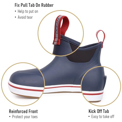 Image of Ankle Rain Boots, Waterproof Boots for Men & Women, Rubber Deck Boots for Fishing Gardening, Rubber Rain Boots, Muck Boots for Men