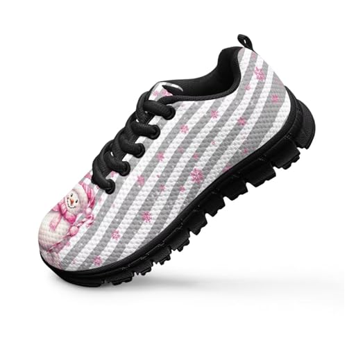 Kids Christmas Sneaker Soft Lightweight Lace-Up Tennis Shoes for Litter Kids Breathable Non-Slip Footwear Running Shoes for Big Kid US 11-5