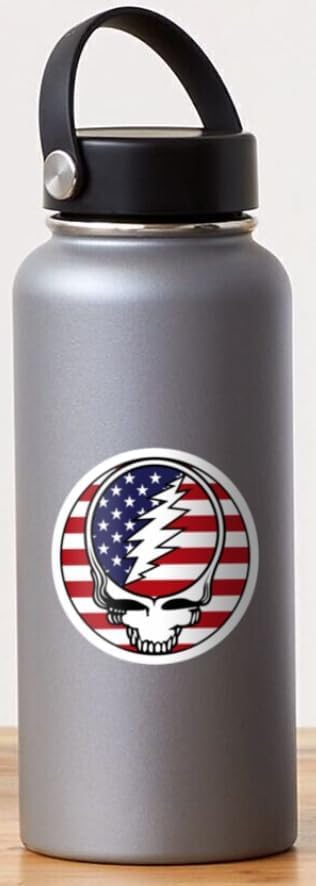Image of AK- (Pack of 3) Wiki Grateful U.S.A Grateful Hippy Dead Vinyl Sticker for Car | Laptop | Window | Truck | Hard Hat | | Any Smooth Surface | Size: 2 inch Each