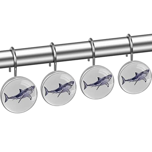 Anneaux de douche antirouille requin pour stopper les blocages de rideau - 3