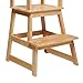 SDADI Kids Kitchen Step Stool with Safety Rail, 150lb Capacity, for 18-36 Months Old, Natural