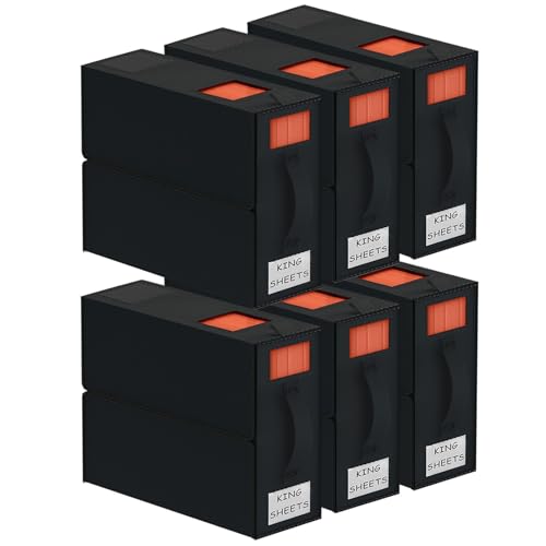 Bed Sheet Organizers and Storage, 6 Pack, Black, Queen or King Size, Foldable Storage Box for Duvet Cover Set, Linen Closet Organizer for Bedding Clothes Blankets