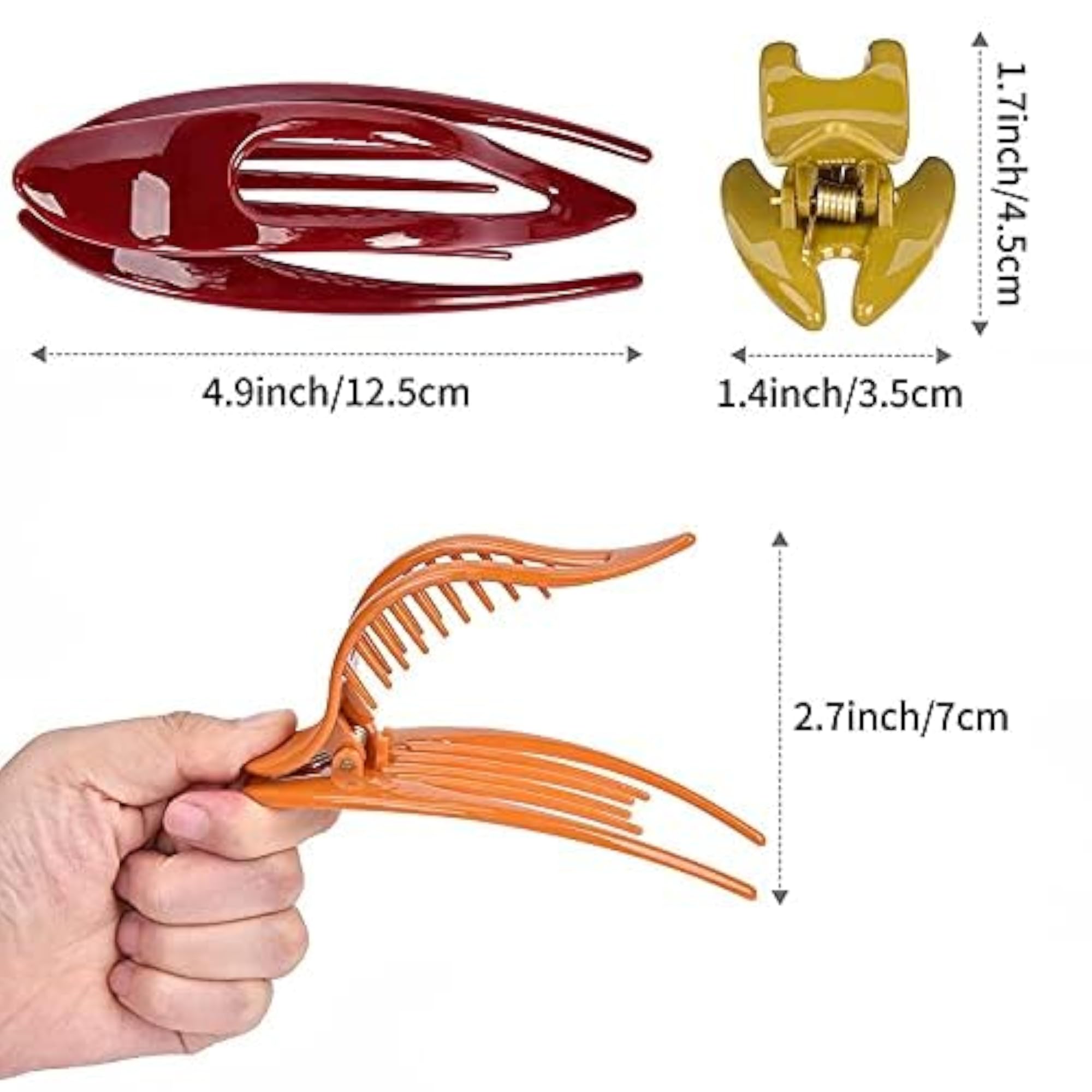 6pc Large Hair Claw Clips Set for Thick Hair