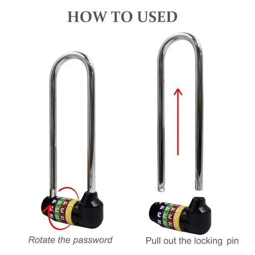 Image of 4 Digit Combination Padlock - 7.4 inch /19cm with Long Shackle - Heavy Duty Outdoor Waterproof Lock - Pad Lock for Bicycles, Gates, Mountain Bike, Gym, School, Shed & Lockers