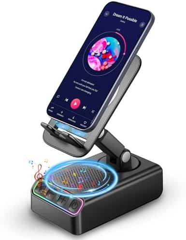 Adjustable Cell Phone Stand with Wireless Induction Bluetooth Spe...