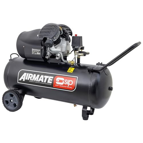 SIP Airmate V-Twin Air Compressor Oil-Lubricated Direct Drive, 230V 100L 3hp 2.2kW 145psi 14CFM