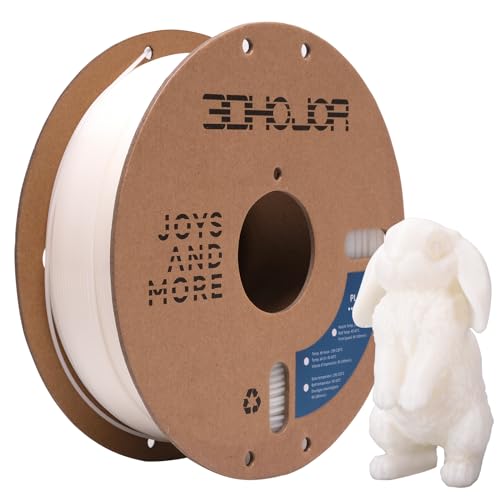 PLA Filament 1.75mm 3D Printing Filament PLA Lite 1kg Cardboard Spool (2.2lbs), Fit Most FDM 3D Printer,Dimensional Accuracy +/- 0.03 mm,Vacuum Packaging-Natural Natural White