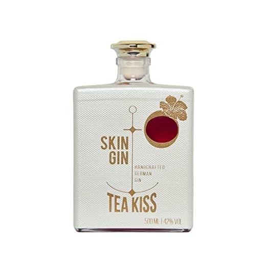 Skin Gin | Handcrafted German Gin | TEA Kiss | Manufaktur Gin aus dem Alten Land |Weiche, natürliche und tropisch angehauchte Aromen | 42% 500ML