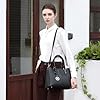 Miss Lulu Handtasche Damen Henkeltasche, Elegante Frau PU Leder Schultertasche, Riemen Top Griff Vintage Weiches Hobo-Taschen, Schultertasche mit abnehmbarem (Schwarz) #1