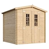 Gartenhaus Holz - Geräteschuppen Holz - Gerätehaus mit Boden Imprägnierte B216xL206xH216 cm/ 3.53 m2 - Fahrrad Schuppen - Gartenhäuser & aufbewahrung Wasserfestes Dach TIMBELA M343C+M343G