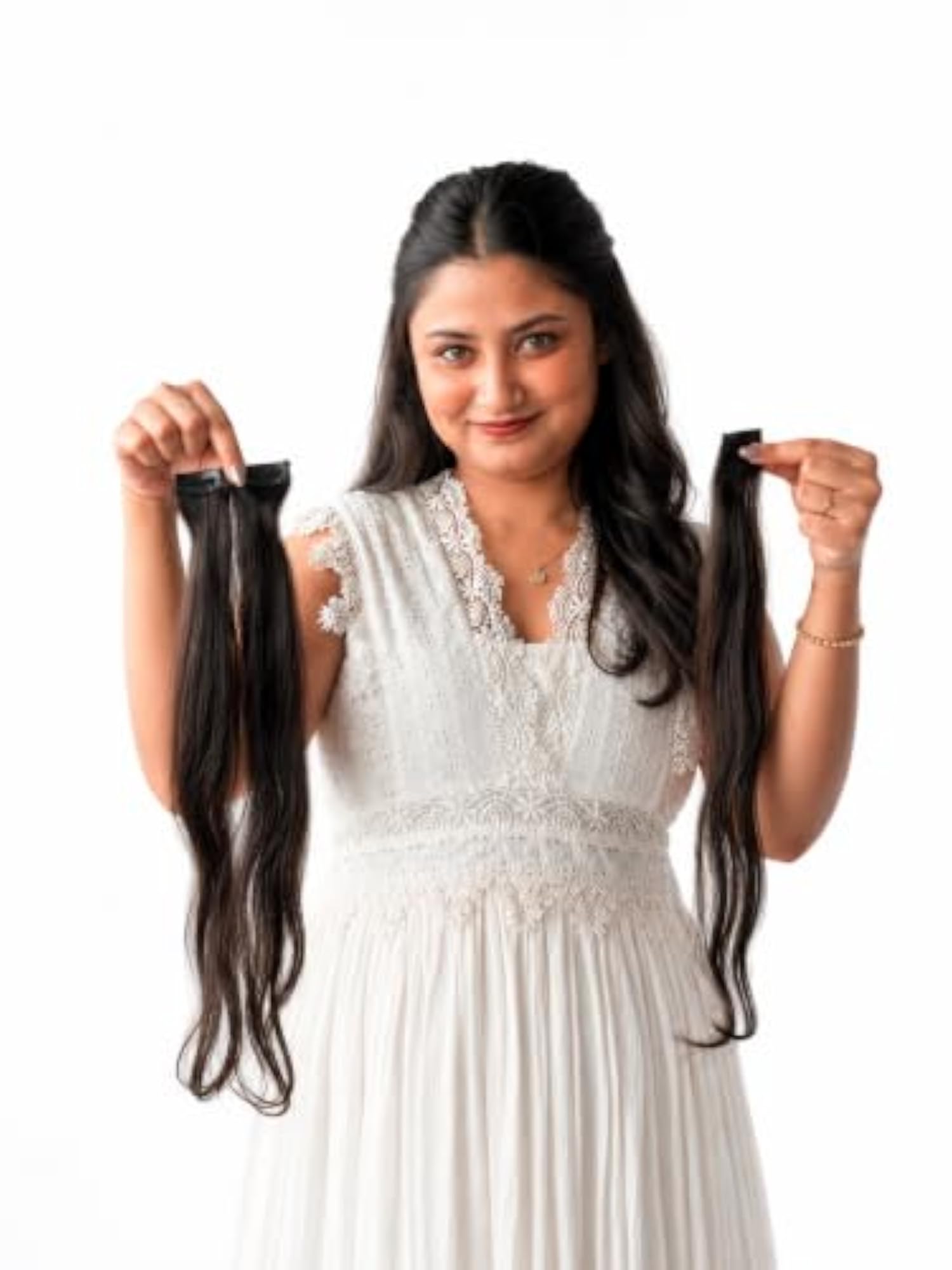 Hair Extensions 2-Clip Volumizer, 100% Human Hair