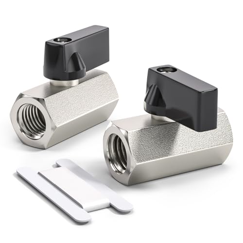 Bwintech 2 Pz 1/4 BSP Femmina x Femmina nichelato Ottone Mini Valvola A Sfera Valvola di Stop