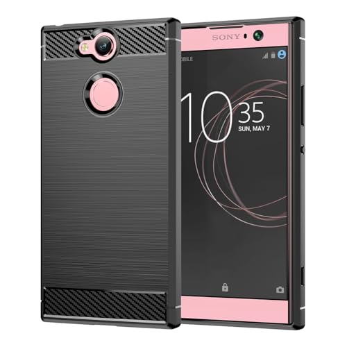 HTXWXJC Case for Sony Xperia XA2 Ultra, Slim Thin Carbon Fiber TPU Rubber Protective Case, Anti-Scratch Shockproof Cover, Black