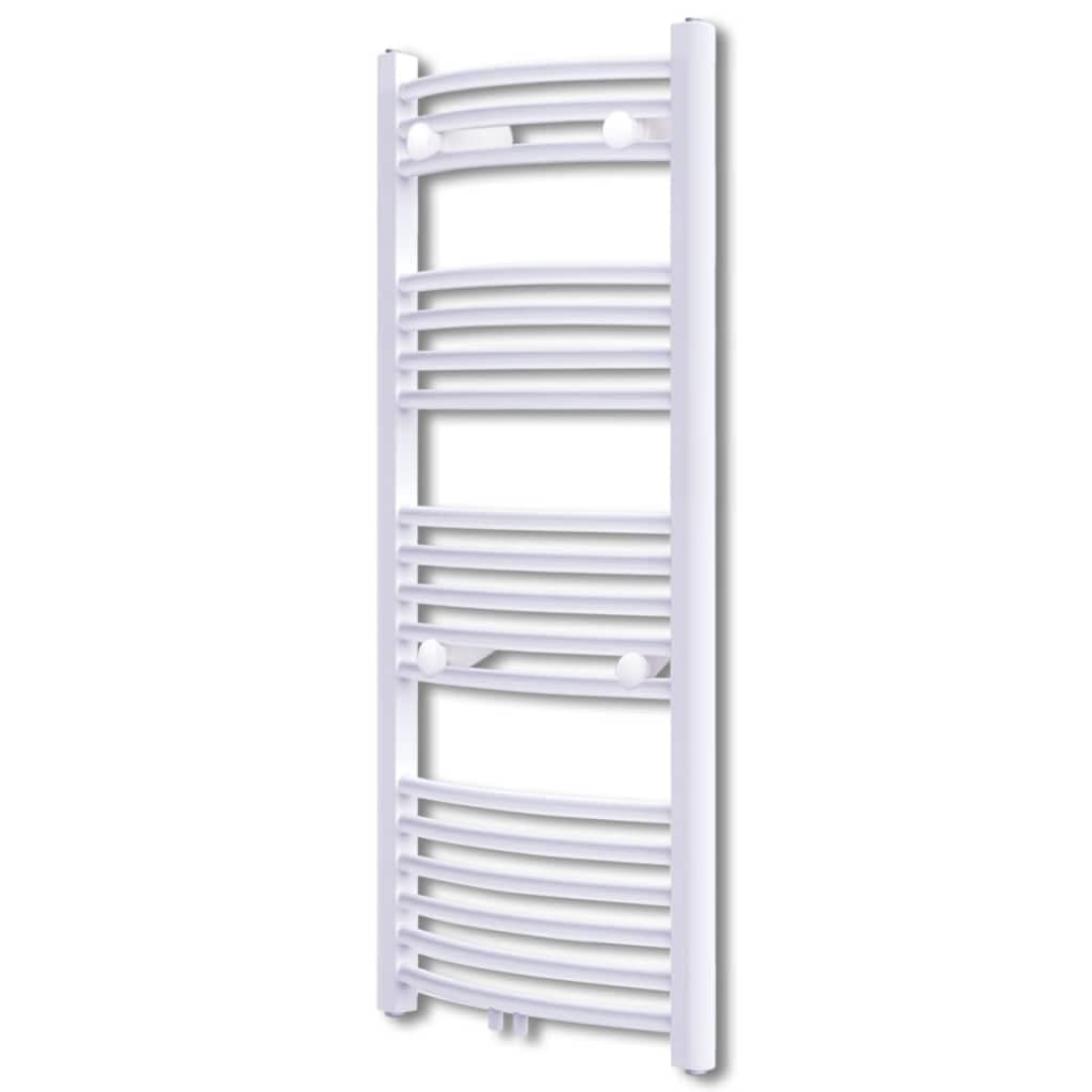 vidaXL Bathroom Radiator Central Heating Towel Rail Curve 600 x 1160 mm Side & Middle Connector